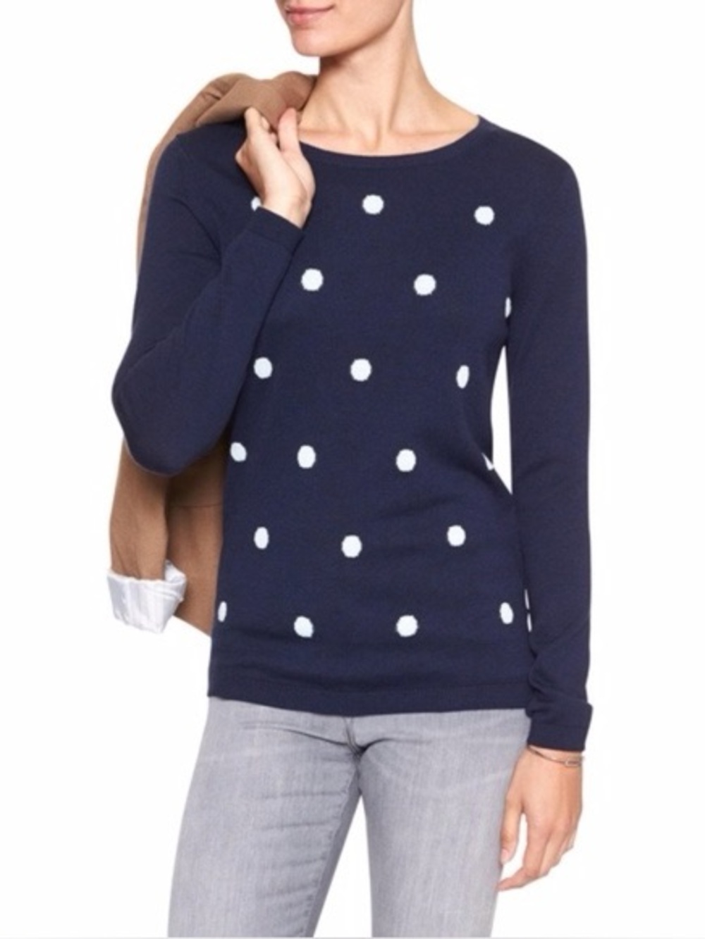 Banana Republic Navy Polka Dot Crewneck Sweater - A Classic!